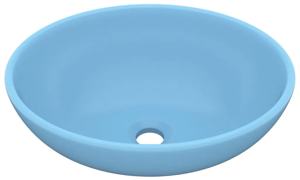vidaXL Νιπτήρας Πολυτελής Οβάλ Γαλάζιο Ματ 40 x 33 εκ. Κεραμικός