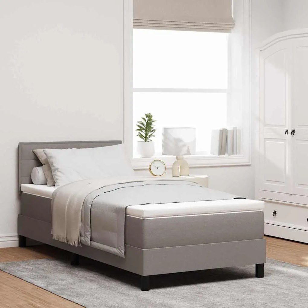 vidaXL Κρεβάτι box spring με στρώμα με στρώμα Taupe 80 x 200 cm ύφασμα