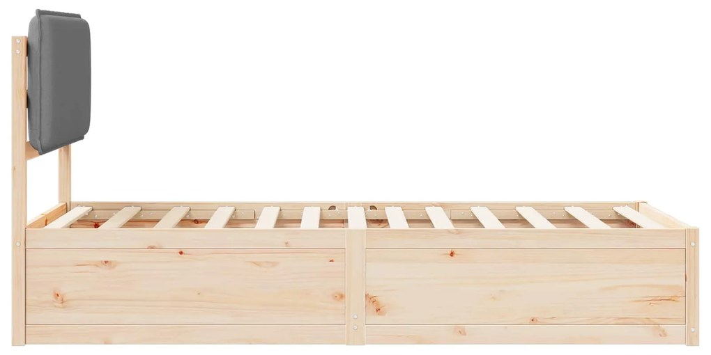 vidaXL Σκελετός Κρεβατιού με Επενδεδυμένο Κεφαλάρι Ανοιχτό γκρι