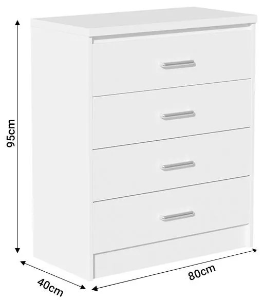 Σετ Κρεβατοκάμαρας Olympus White με Κρεβάτι 140x200εκ Σετ 4τεμ 147.7x221x84 εκ.