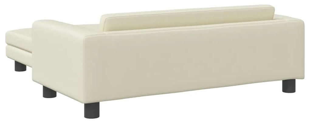vidaXL Καναπές Παιδικός με Υποπόδιο Κρεμ 100 x 50 x 30 εκ. Συνθ. Δέρμα