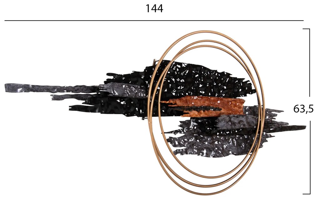 ΔΙΑΚΟΣΜΗΤΙΚΟ ΤΟΙΧΟΥ HM4196 ΜΕΤΑΛΛΟ ΣΕ ΜΑΥΡΟ-ΑΝΘΡΑΚΙ-ΧΡΥΣΟ 144x63,5Υ εκ. - HM4196