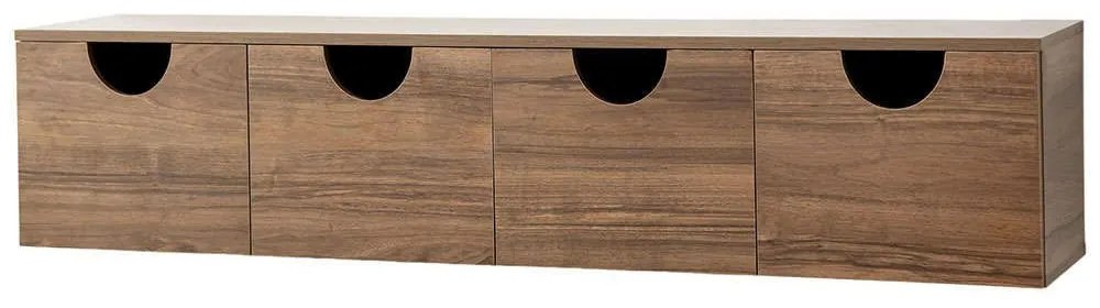 Έπιπλο Τηλεόρασης Επιτοίχιο Four Seasons 552NOS2433 180x35x35cm Walnut