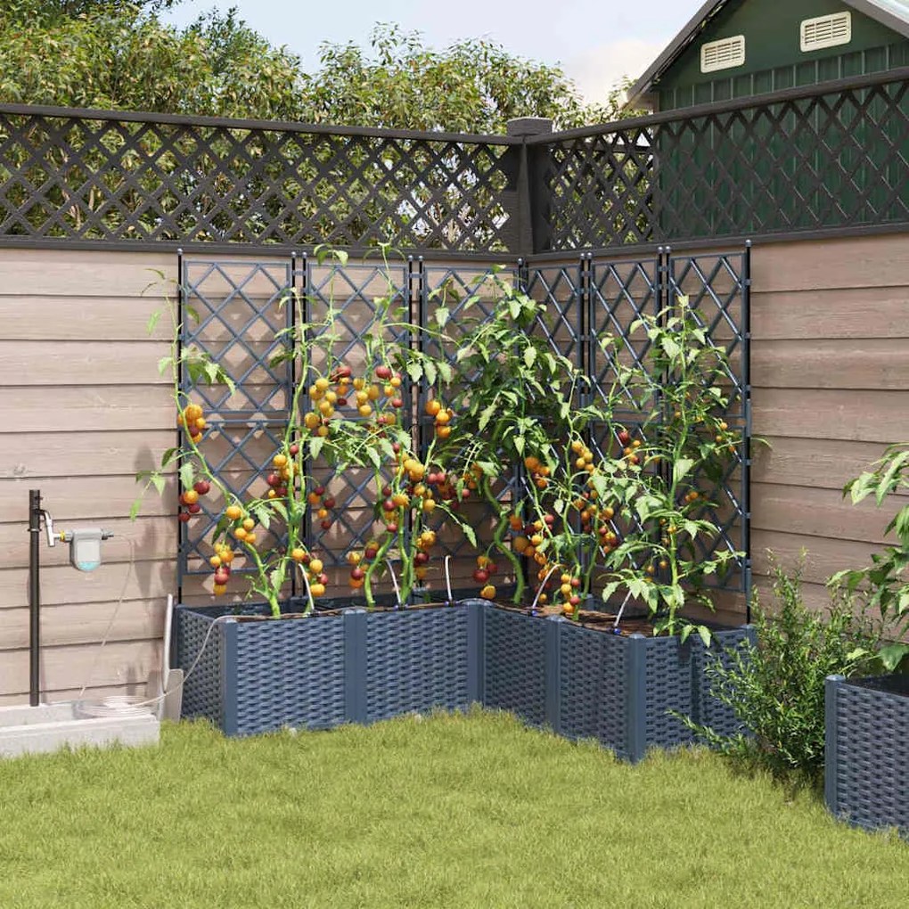 vidaXL Ζαρντινιέρες κήπου Γκρι 120 x 120 x 142 cm Ατσάλι