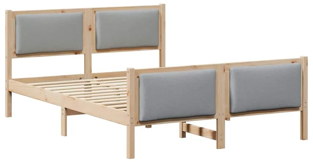 vidaXL Σκελετός Κρεβατιού με κεφαλάρι Ανοιχτό γκρι 160 x 200 cm ύφασμα