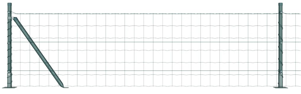 vidaXL Euro Fence με 7 Φλαντζωτές Κολώνες 0.4x10 μ Γαλβανισμένο Ατσάλι
