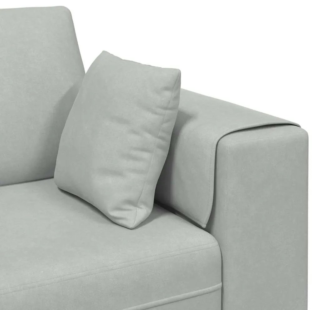vidaXL Βελούδινος καναπές 3 pcs Ανοιχτό γκρι 208 εκ. Βελούδο