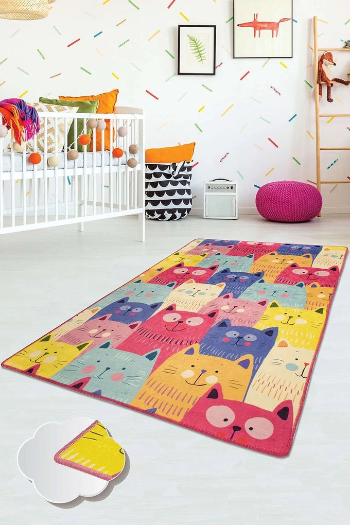 Χαλί Cats 876CHL1132 Fuchsia-Multi Conceptum Hypnose 140X190cm