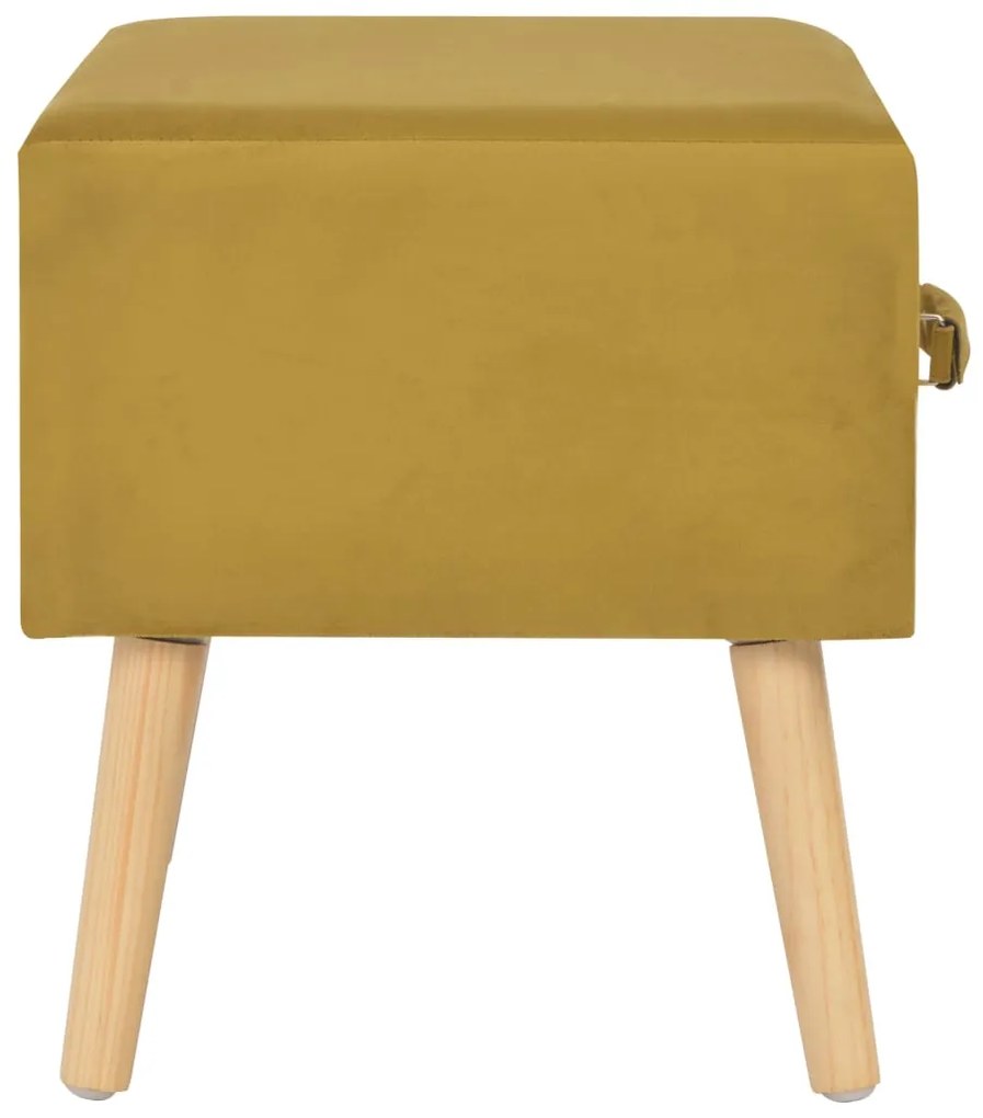 vidaXL Κομοδίνο Μουσταρδί 40 x 35 x 40 εκ. Βελούδινο