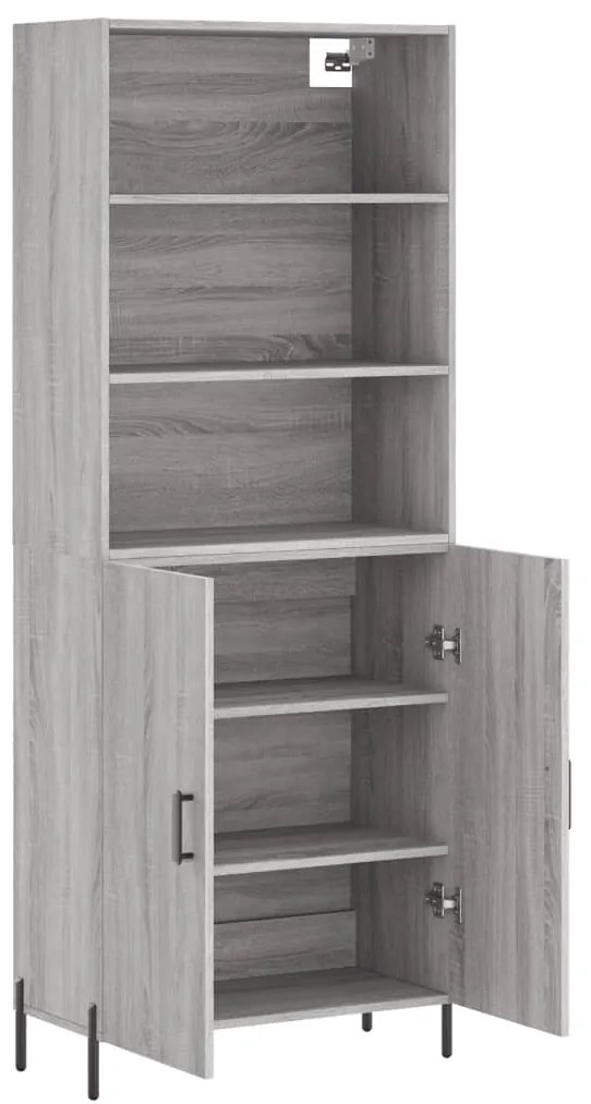 vidaXL Ντουλάπι Γκρι Sonoma 69,5 x 34 x 180 εκ. Επεξεργασμένο Ξύλο
