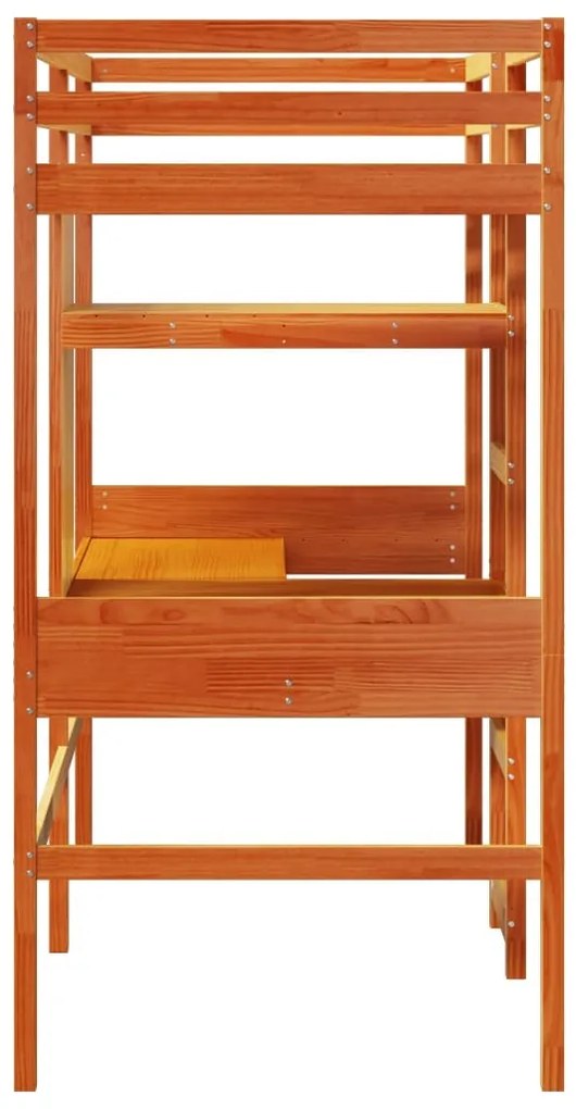 vidaXL Σκελετός Υπερ. Χωρίς Στρώμα Καφέ 75x190 εκ. Μασίφ Ξύλο Πεύκου