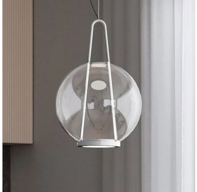 Κρεμαστό Φωτιστικό Οροφής LED 20W Κρύσταλλο Φ360cm Capitan da mar S3 Prandina-1D09200313000-Λευκό 1D09200313000