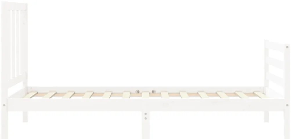 vidaXL Σκελετός Κρεβατιού Χωρίς Στρώμα Λευκό 100x200 εκ. Μασίφ Πεύκο
