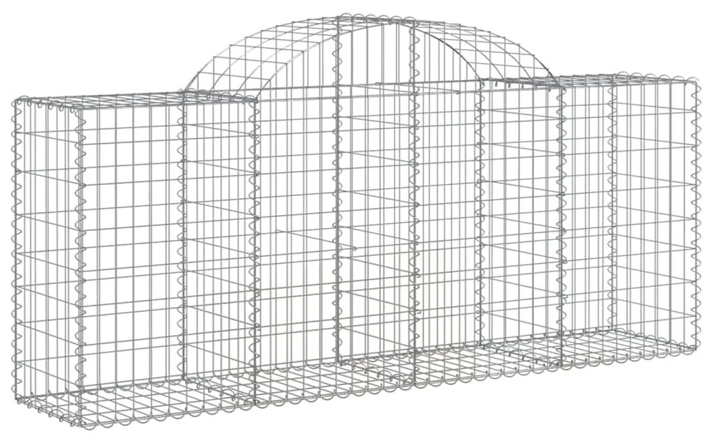 vidaXL Συρματοκιβώτιο Τοξωτό 200x50x80/100εκ. από Γαλβανισμένο Χάλυβα