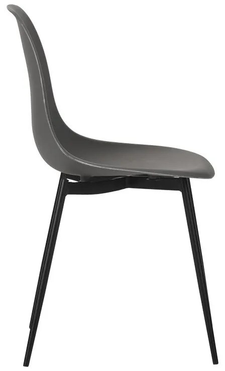 Καρέκλα Ballen pp μαύρο με ανθρακί μεταλλικά πόδια 41.5x53x84.5εκ 4αδα 41.5x53x84.5 εκ.