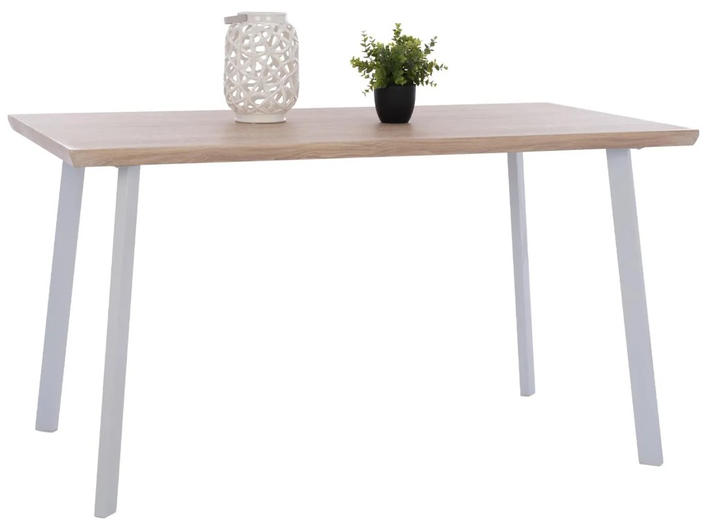 Τραπέζι τραπεζαρίας OFIRA Sonama με Λευκά πόδια 140x80x76εκ. 140x80x76 εκ.