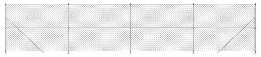 vidaXL Συρματόπλεγμα Περίφραξης Ασημί 1,4 x 10 μ. με Βάσεις Φλάντζα