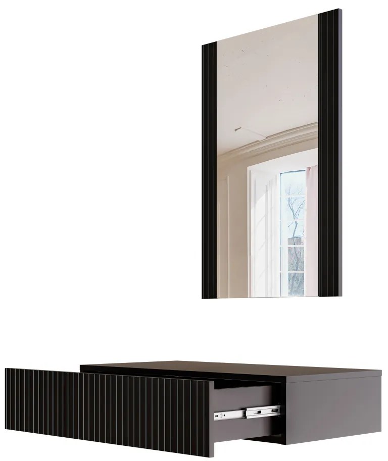 PAFOS vanity table ( hanging ) and mirror BLACK/BLACK DIOMMI CAMA-PAFOS-TOALETKA-CZ/CZ