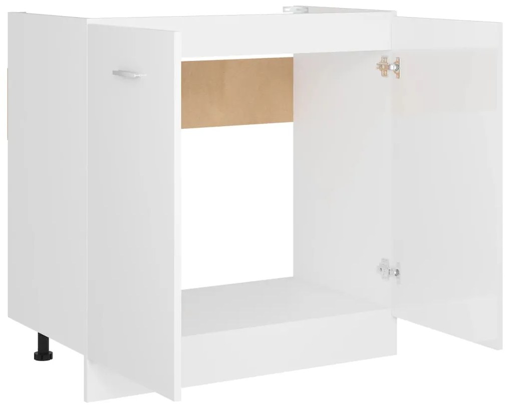 vidaXL Ντουλάπι Νεροχύτη Lyon Γυαλιστερό Λευκό 80x46x81,5εκ.