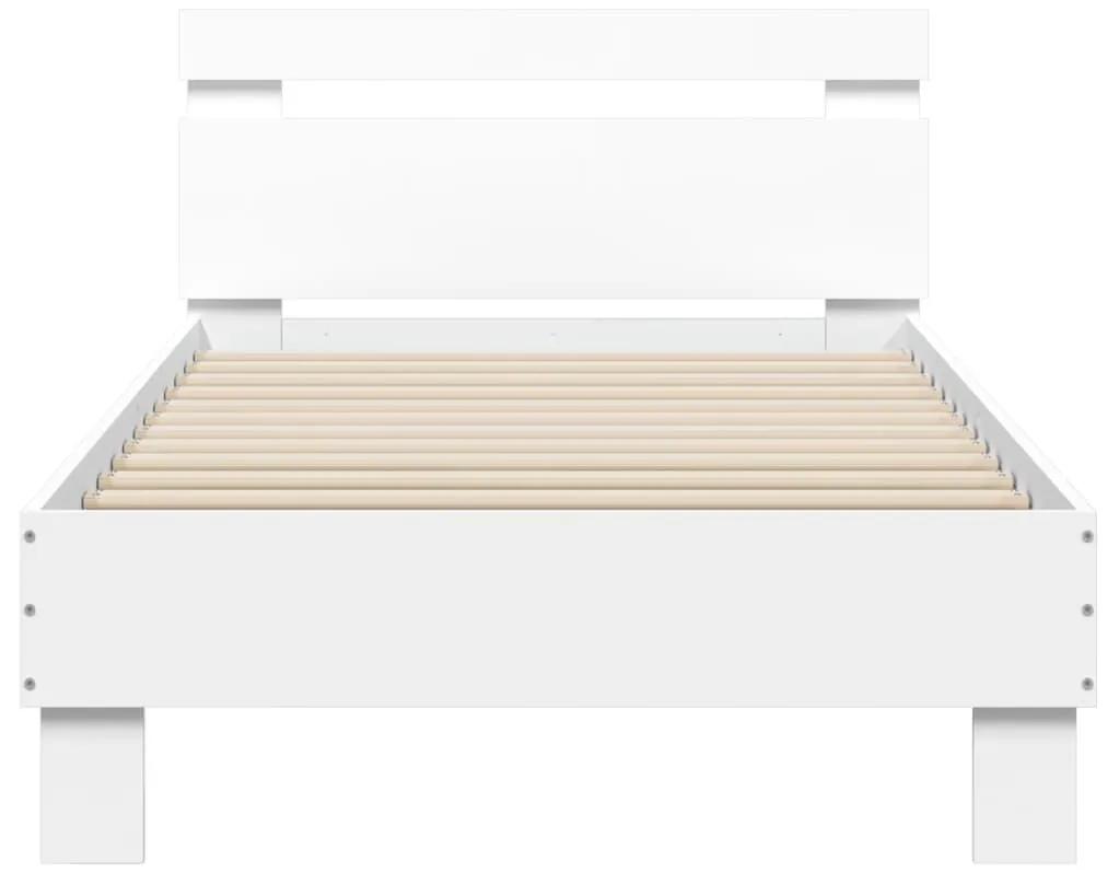 Πλαίσιο Κρεβατιού με Κεφαλάρι/LED Λευκό 90 x 190 εκ. - Λευκό