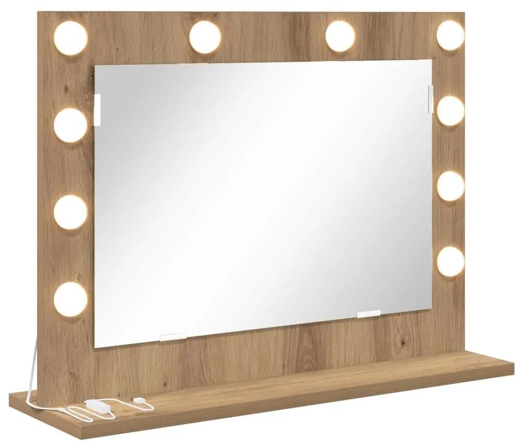 vidaXL Καθρέφτης τουαλέτας με καθρέφτη Artisan Oak 60 x 45 x 18 εκ.