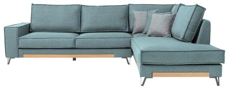 Γωνιακός Καναπές Loftio Fylliana Δεξιά γωνία Mint χρώμα 280x220x95εκ 280x220x95 εκ.