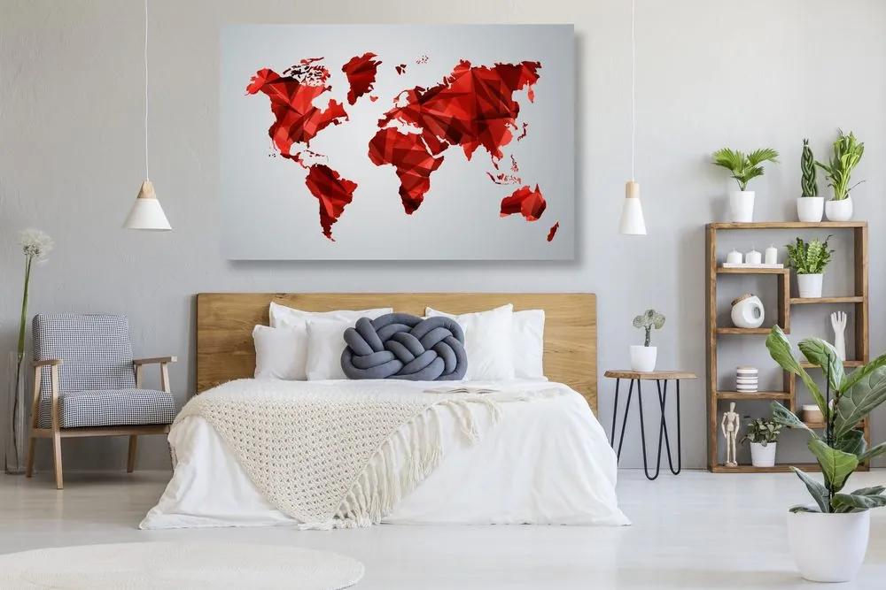 Εικόνα στον παγκόσμιο χάρτη φελλού σε διανυσματικό γραφικό σχέδιο με κόκκινο χρώμα - 90x60  smiley