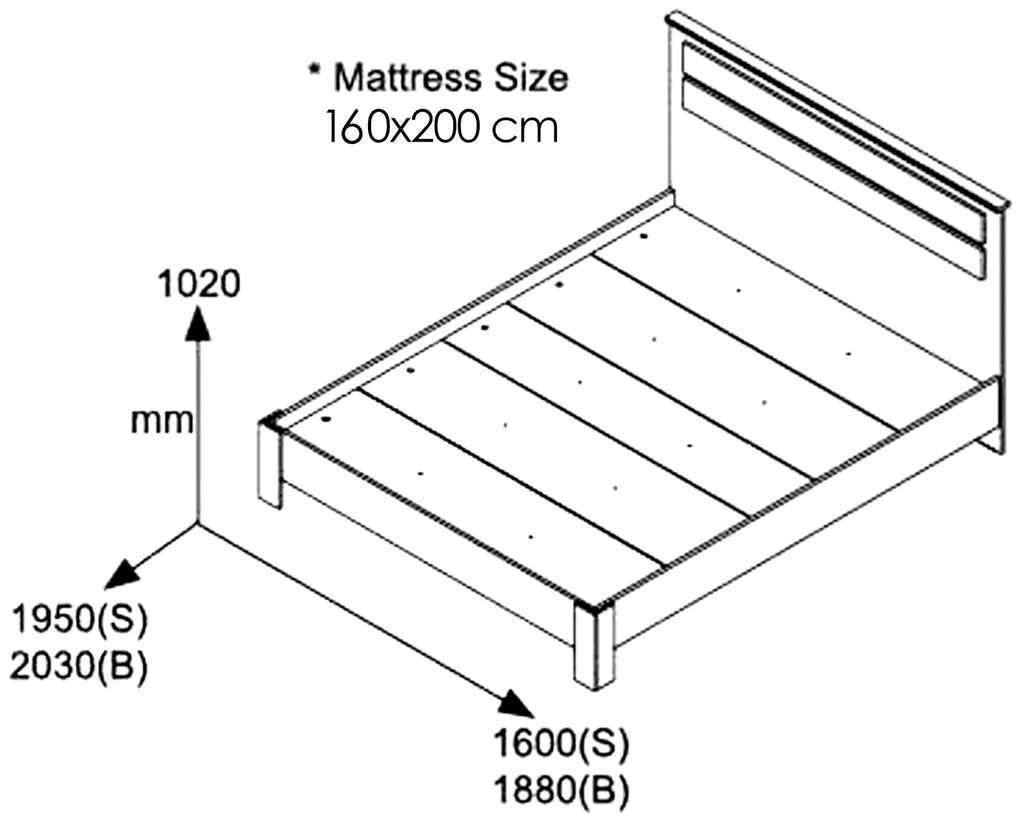Κρεβάτι διπλό OLYMPUS σε χρώμα castillo-toro 160x200εκ 167.5x203x102 εκ.