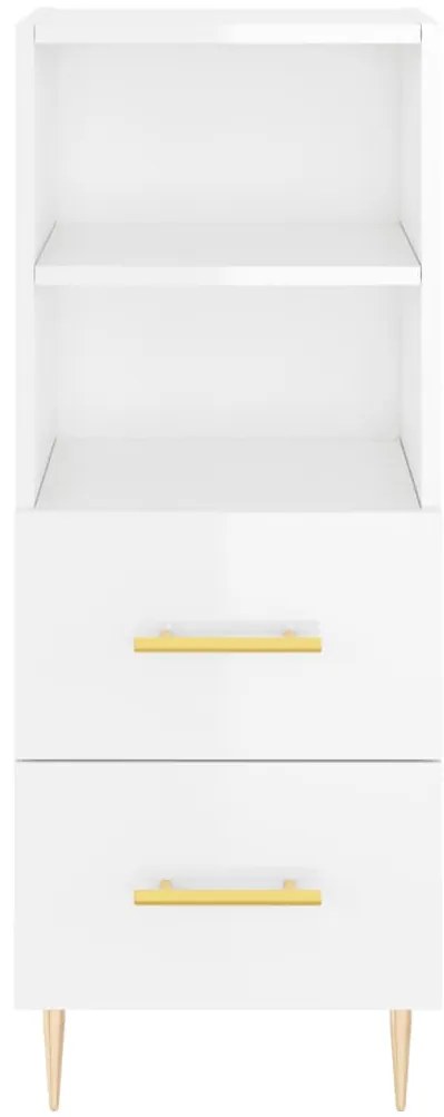 vidaXL Ντουλάπι Γυαλ. Λευκό 34,5 x 34 x 180 εκ. από Επεξεργασμένο Ξύλο