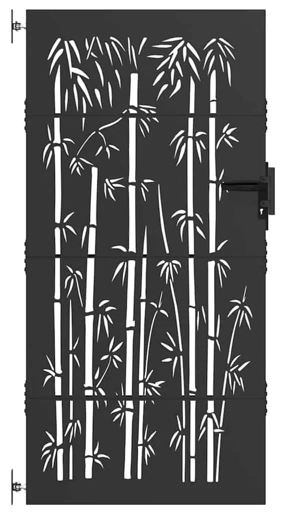 vidaXL Πύλη Κήπου Μαύρο 105 x 175 cm Ατσάλι με Επικάλυψη Πούδρας
