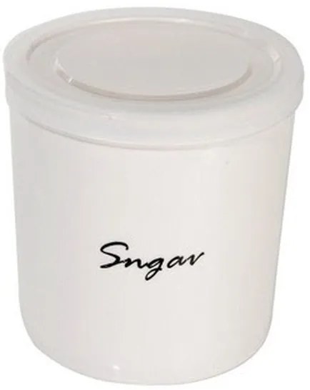 ΔΟΧΕΙΟ ΑΠΟΘΗΚΕΥΣΗΣ 12X12X12 CM "SUGAR" ΑΣΠΡΗ ΠΟΡΣΕΛΑΝΗ ΜΕ ΠΛΑΣΤΙΚΟ ΚΑΠΑΚΙ