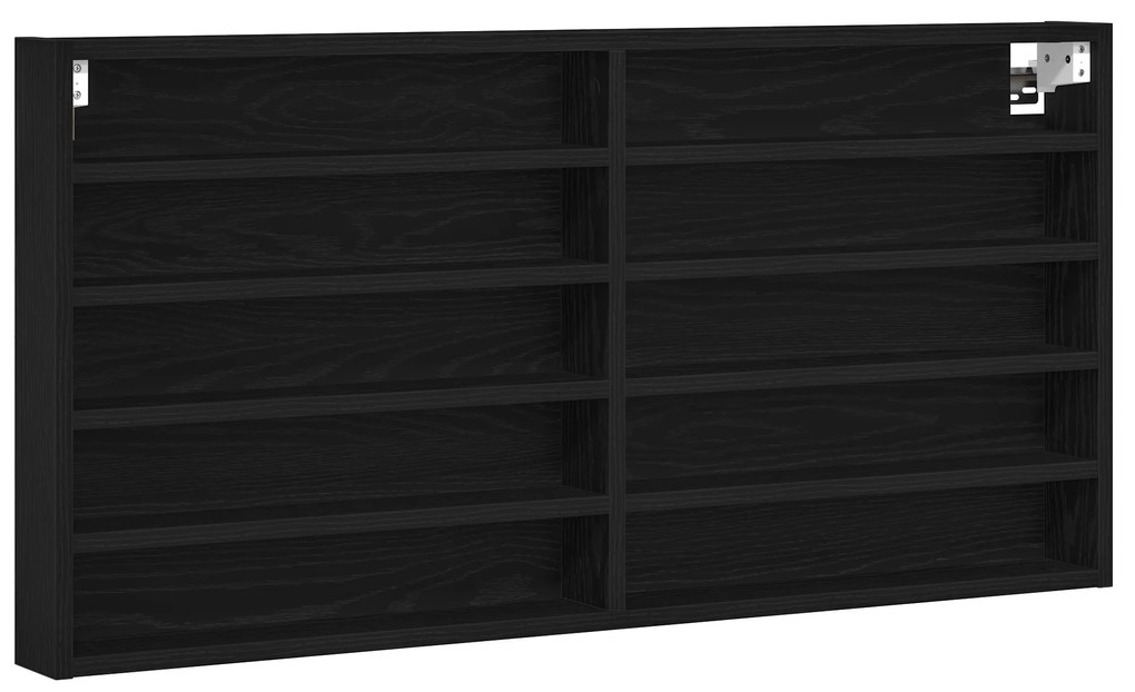 vidaXL Βιτρίνα με ράφι Μαύρη δρυς 100 x 8.5 x 50 cm Επεξεργασμένο ξύλο