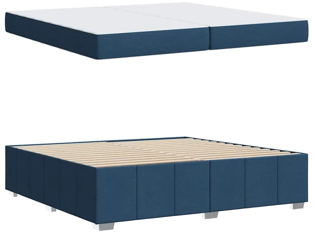 vidaXL Σκελετός Κρεβατιού Άλλο Μπλε 200 x 200 cm ύφασμα