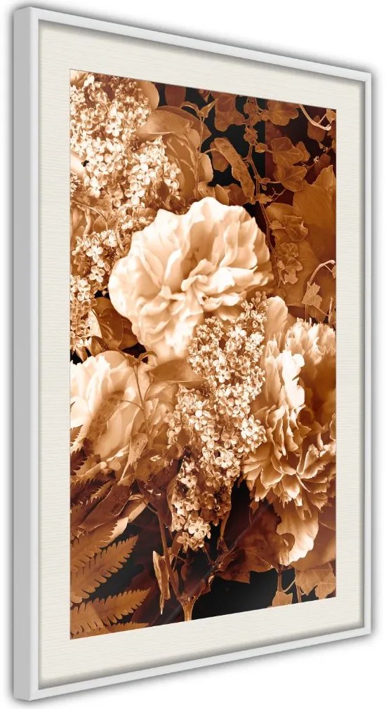 Αφίσα - Bouquet in Sepia - 20x30 - Μαύρο - Χωρίς πασπαρτού