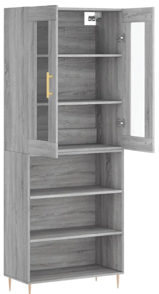 vidaXL Ντουλάπι Γκρι Sonoma 69,5 x 34 x 180 εκ. Επεξεργασμένο Ξύλο