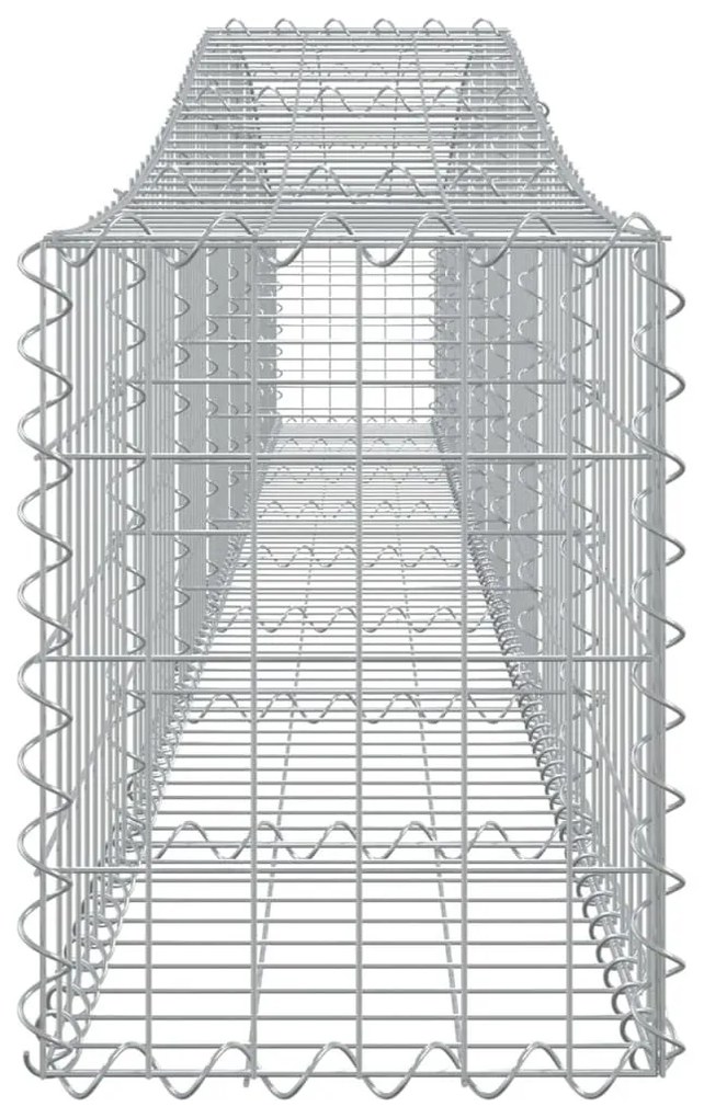 Συρματοκιβώτιο Τοξωτό 400x30x40/60εκ. από Γαλβανισμένο Χάλυβα - Ασήμι