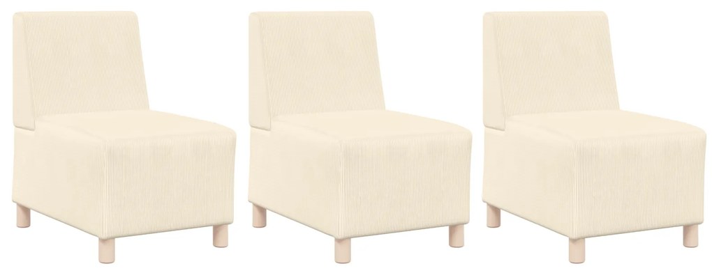 vidaXL Καθίσμα Σαλονιού 3 pcs Κρεμ 55 x 74 x 82 εκ. Βελούδο