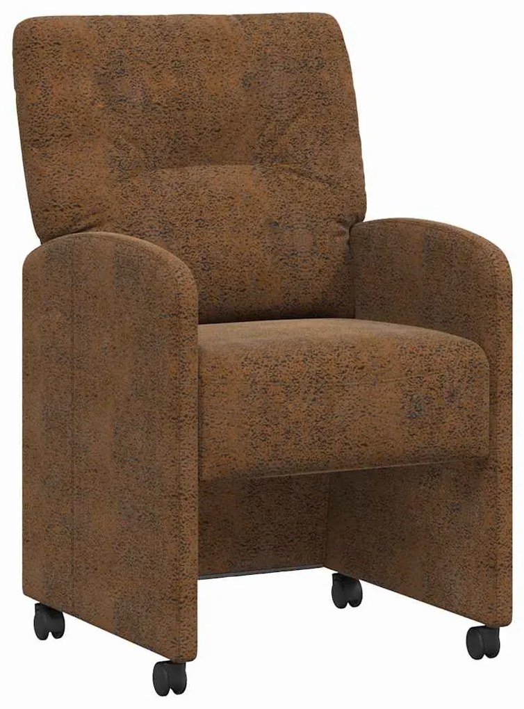 vidaXL Καρέκλες Φαγητού με Ρόδες με τροχούς 2 pcs Καφέ 57 x 67 x 95 εκ