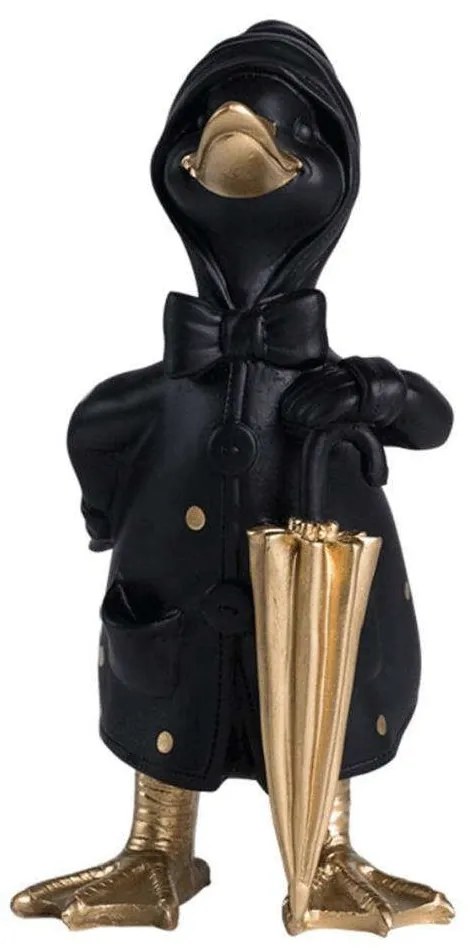 Διακοσμητική Πάπια BAF117 18,8x17x26cm Black-Gold Espiel Polyresin