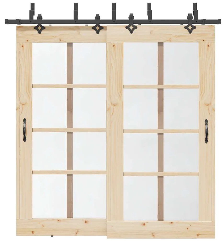 Μηχανισμός Συρόμενης Μεσόπορτας Μαύρος 213,5 εκ. Ατσάλινος