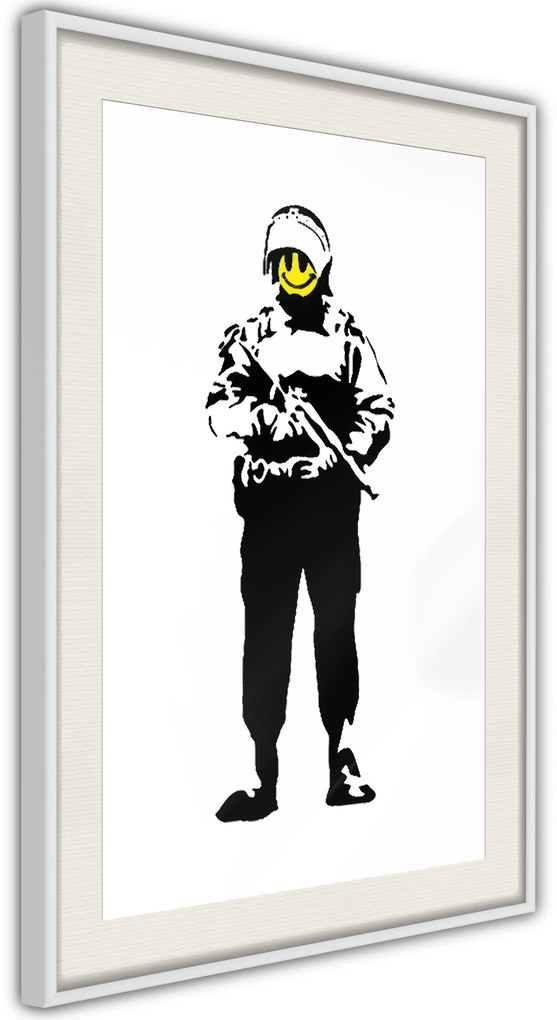 Αφίσα - Banksy: Smiling Copper - 30x45 - Χρυσό - Χωρίς πασπαρτού