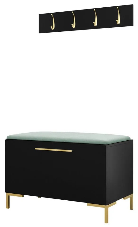 Σετ διαδρόμου Hartford F108, 84x44cm, 32 kg, Μαύρο, Πλαστικοποιημένη μοριοσανίδα, Ταπισερί, Τοίχου, Εντοιχισμένη | Epipla1.gr