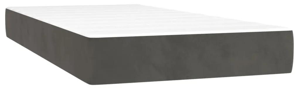 vidaXL Κρεβάτι Boxspring με Στρώμα Σκούρο Γκρι 120x190 εκ. Βελούδινο