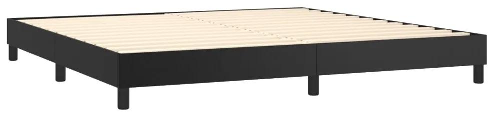 vidaXL Κρεβάτι Boxspring με Στρώμα & LED Μαύρο 200x200 εκ. Συνθ. Δέρμα
