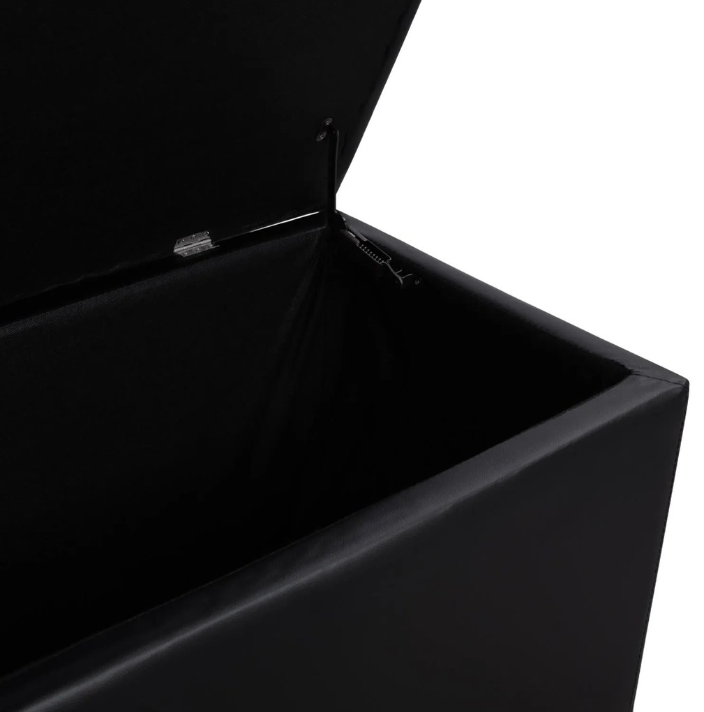 Σκαμπό TRISCUBE με Αποθηκευτικό χώρο και PU Μαύρο 121x51.5x50Υ εκ. 121x51.5x50 εκ.