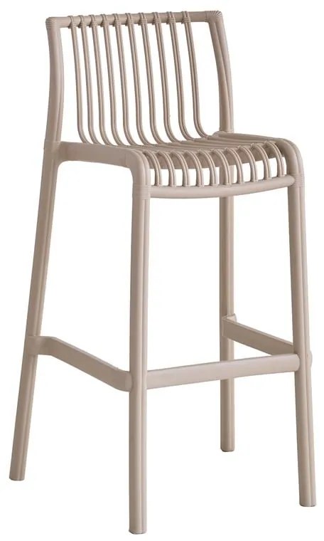 MODENA Σκαμπό Bar Στοιβαζόμενο PP-UV Protection Tortora  50x43x76/100cm [-Μπεζ-Tortora-Sand-Cappuccino-] [-PP - PC - ABS-] Ε3902,1