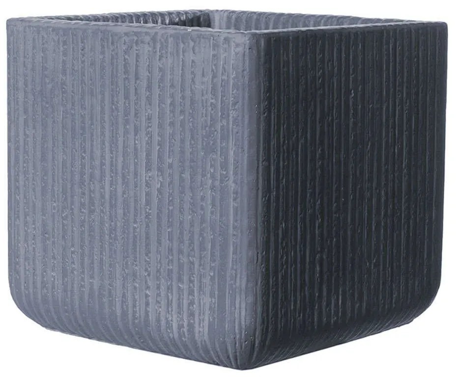 Κασπώ Πήλινο Stripe A-4170-8 23x23x22cm Dark Grey Supergreens Clay