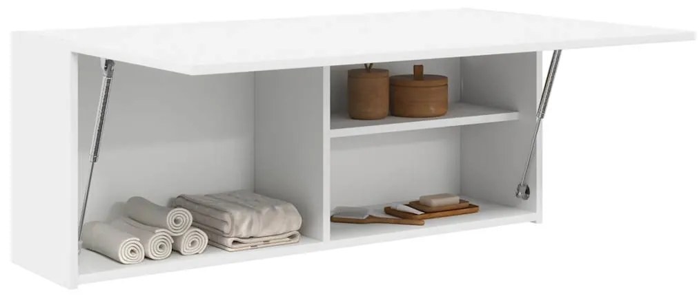 ντουλάπι τοίχου μπάνιου λευκό 100x25x40 cm κατασκευασμένο ξύλο