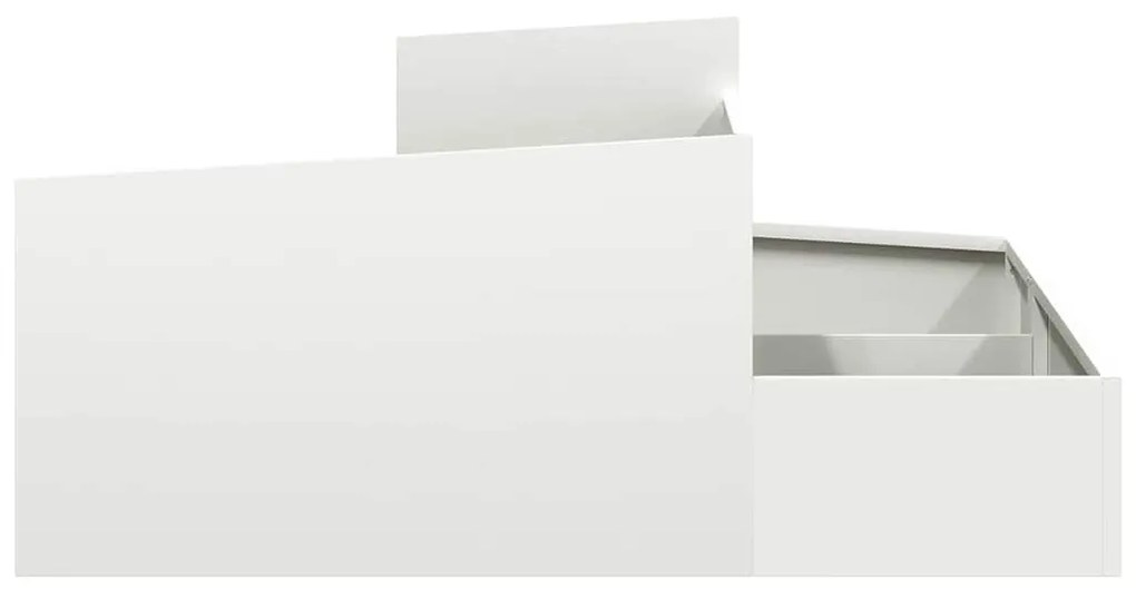 vidaXL Γλάστρα Κήπου Λευκό 100 x 100 x 50 cm Ατσάλι