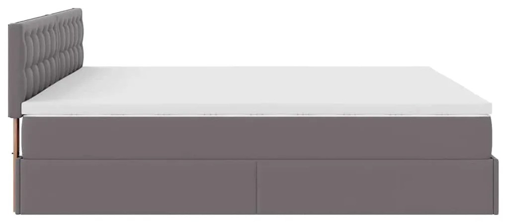 Οθωμανικό κρεβάτι με στρώματα &amp; LEDs Γκρι Faux Leather 3312170